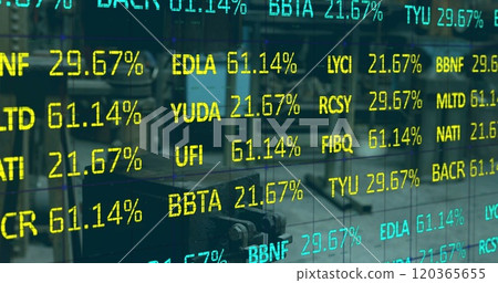 Stock market data image over people working in office Stock market data image over people working in office 120365655