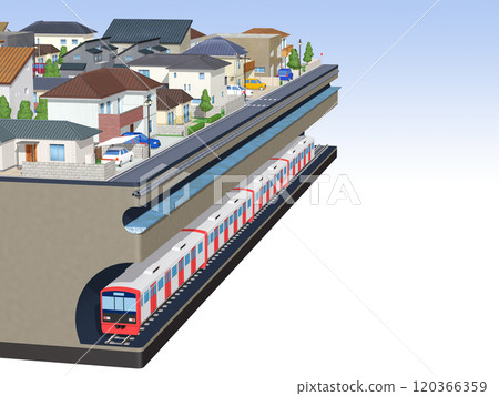 房屋 住宅城市 CG 西洋鏡 地鐵 BG 城市景觀背景 120366359