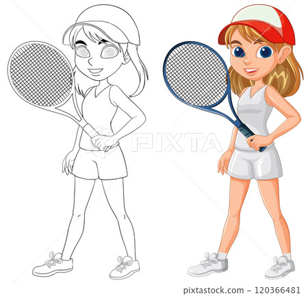 Young Tennis Player Illustration Young Tennis Player Illustration 120366481
