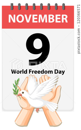 World Freedom Day Calendar Illustration World Freedom Day Calendar Illustration 120366571