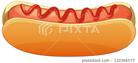 Delicious Hot Dog with Ketchup 120366577