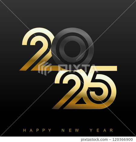 Elegant 2025 New Year Design. Luxurious New Year 2025 Greeting Vector 120366900