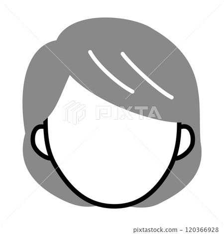 一位老年婦女的簡單人物圖標的插圖，不露面，黑色，單色 120366928