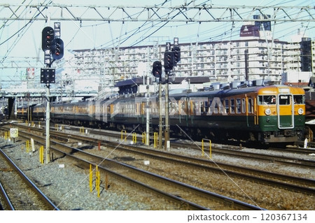 165系列久波165-63號等聯合特急列車，“東海3號/禦殿場3號”，1981年11月21日，平沼橋 120367134