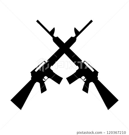 Crossed rifles icon. Crossed rifles icon. 120367210