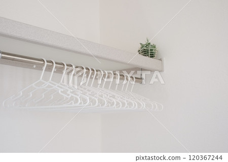 Doorless closet and children's hangers 120367244