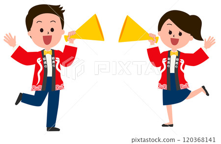 銷售人員用擴音器打電話 120368141