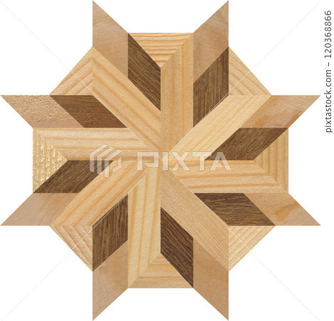 Wooden marquetry can be patterns created from the combination of pine and walnut wood, wooden floor, parquet, cutting board Wooden marquetry can be patterns created from the combination of pine and walnut wood, wooden floor, parquet, cutting board 120368866