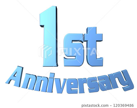 3DCG characters "1st Anniversary/1st anniversary" blue, blue 120369486