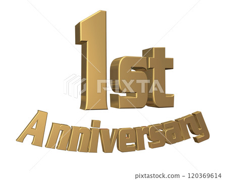 3DCG character "1st Anniversary/1st anniversary" gold, gold 120369614