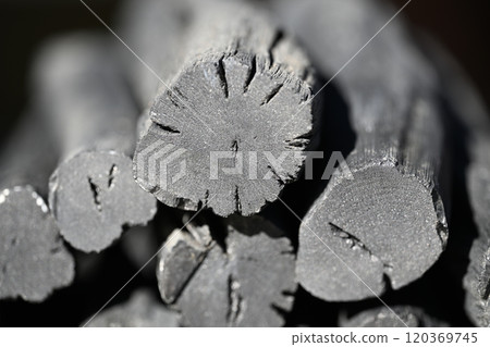 Charcoal (binchotan) as background material 120369745