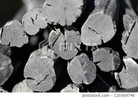 Charcoal (binchotan) as background material Charcoal (binchotan) as background material 120369746