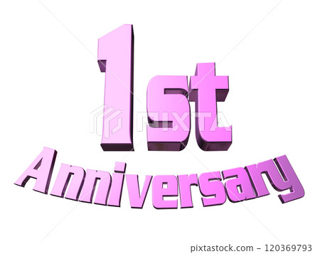 3DCG角色「1st Anniversary/一週年」紫色、紫色、粉紅色 120369793