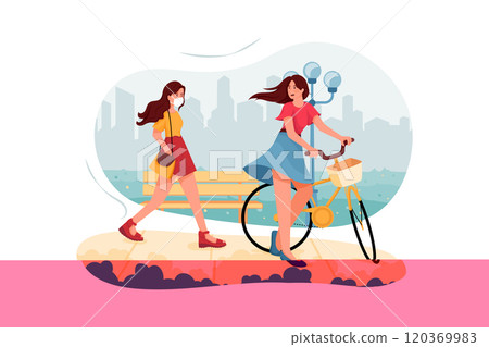 People Lifestyle in City Illustration 120369983