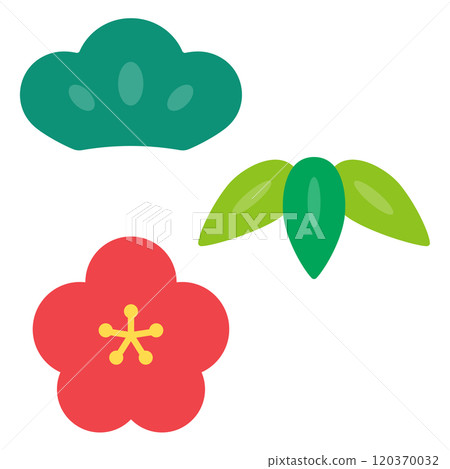 A simple illustration of a pine, bamboo, and plum set without main lines 120370032