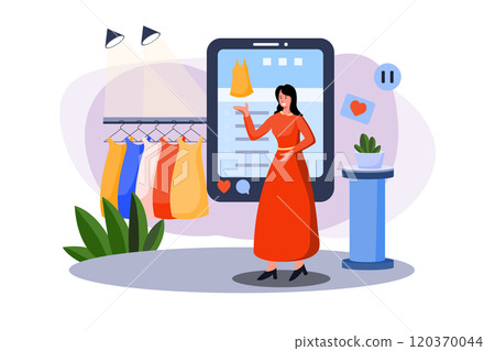 Female marketing employee doing advertisement 120370044