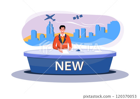 Male anchor presenting news 120370053