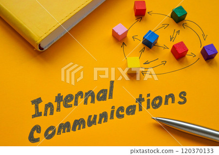 Internal communications cubes and arrows. Collaboration and workflow. Internal communications cubes and arrows. Collaboration and workflow. 120370133