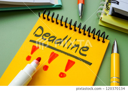 Deadline note symbolizing time management. 120370134