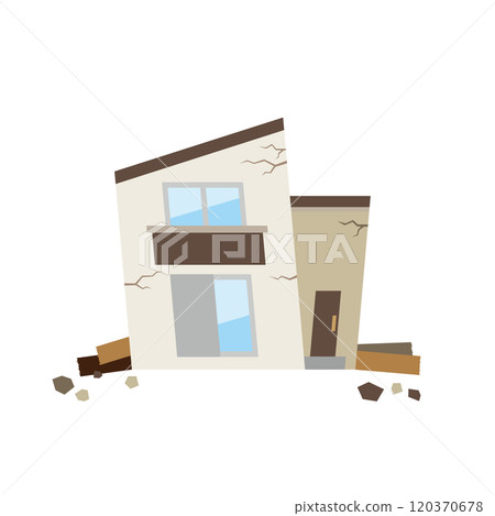 Illustration of a dilapidated house 120370678