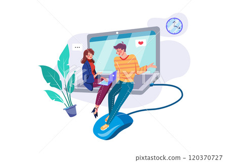 Colleague Flirting with lady employee in the office 120370727