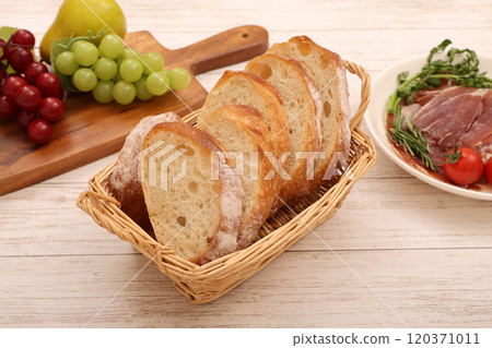 Baguettes in a basket Baguettes in a basket 120371011