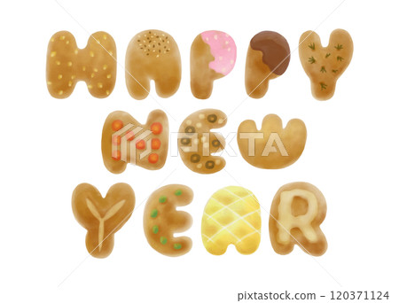 Happy New Year made with cute bread 120371124