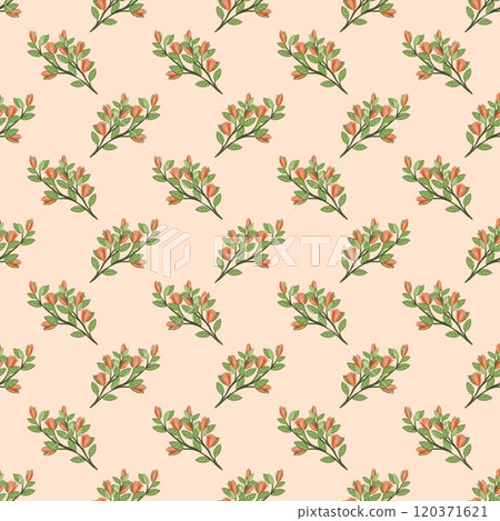 Seamless pattern Champaca flower hand drawn Cute Retro Style on colorful background. 120371621