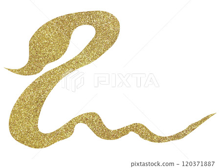 New Year's material, Year of the snake, calligraphy, gold 120371887