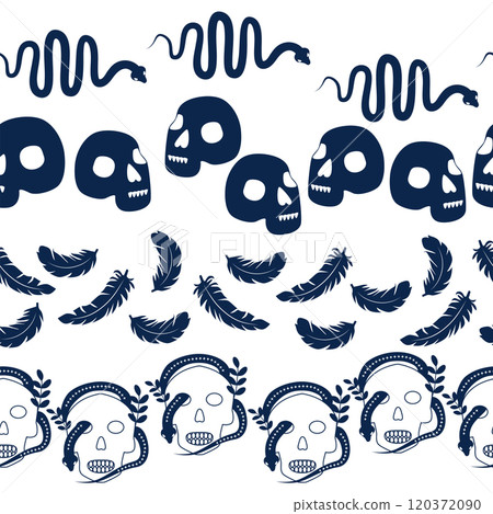 Horizontal border, set Magic and heavens seamless pattern, with magical elements Symbols of witchcraft 120372090