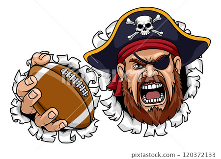 Pirate American Football Ball Sports Team Mascot 120372133