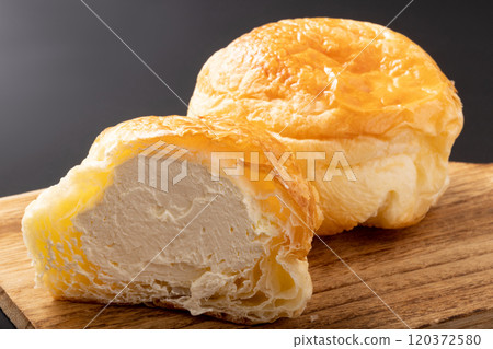 Croissants and cream puffs Croissants and cream puffs 120372580