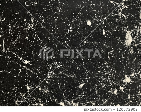 Black distressed background with white particles and lines. 120372902