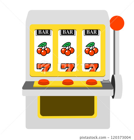 Slot machine illustration: Cherry line up 120373004