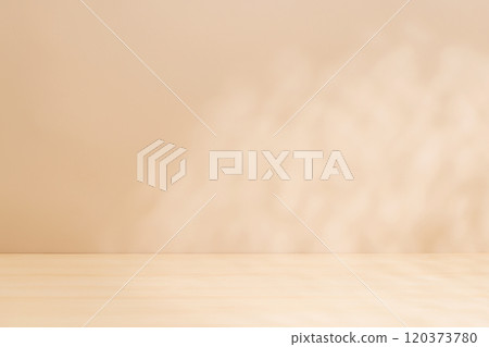 Template with empty table and wall with natural shadow and sunny glare Template with empty table and wall with natural shadow and sunny glare 120373780