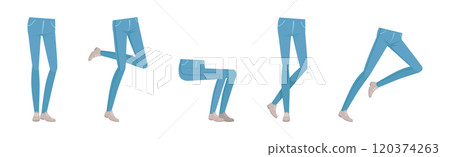 Teen Boy Character Creation with Leg Body Part Vector Set 120374263