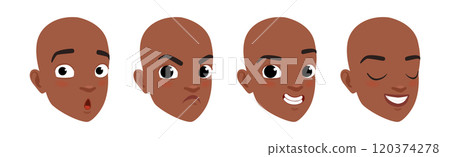 Teen Boy Face Head with Different Emotion Vector Set Teen Boy Face Head with Different Emotion Vector Set 120374278