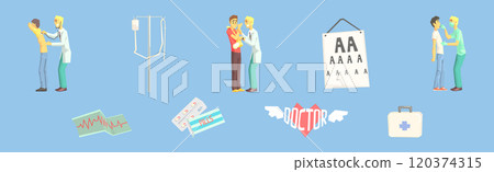 Medical Device and Equipment for Hospital Vector Set 120374315