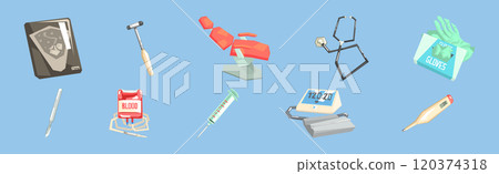 Medical Device and Equipment for Hospital Vector Set 120374318