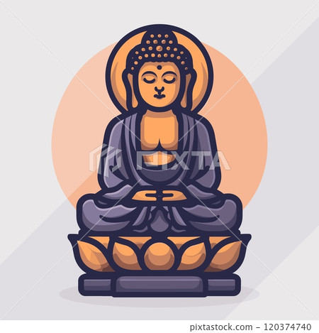Buddha statue icon in flat design style. Vector illustration Buddha statue icon in flat design style. Vector illustration 120374740