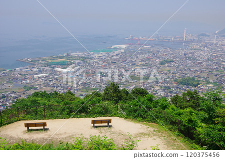 View of Kawanoe from the Gokusada Observatory in Shikokuchuo City, Ehime Prefecture 120375456