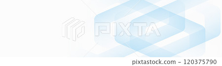 Digital hexagonal blue abstract background. Digital futuristic technology concept with hexagons. Geometric stripe line art design for poster, brochure, cover, banner, website, header 120375790