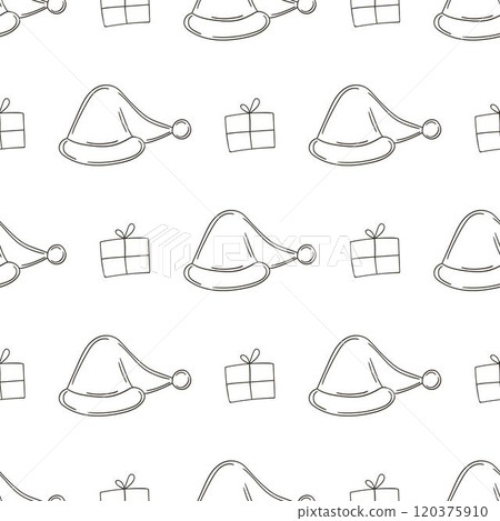 Christmas background. Coloring pattern in hand draw style Christmas background. Coloring pattern in hand draw style 120375910