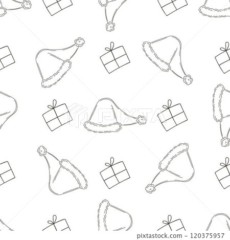 Christmas background. Coloring pattern in hand draw style 120375957