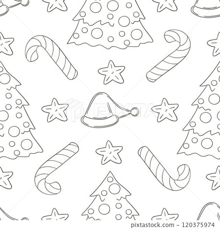 Christmas background. Coloring pattern in hand draw style Christmas background. Coloring pattern in hand draw style 120375974