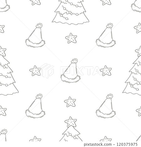 Christmas background. Coloring pattern in hand draw style Christmas background. Coloring pattern in hand draw style 120375975