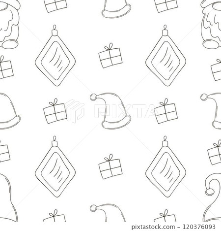 Christmas background. Coloring pattern in hand draw style Christmas background. Coloring pattern in hand draw style 120376093