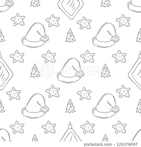 Christmas background. Coloring pattern in hand draw style Christmas background. Coloring pattern in hand draw style 120376097