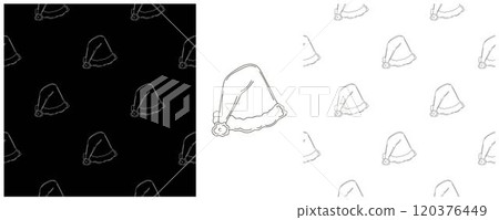 New Year. Set Monochrome pattern in hand draw style New Year. Set Monochrome pattern in hand draw style 120376449