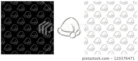 New Year. Set Monochrome pattern in hand draw style 120376471